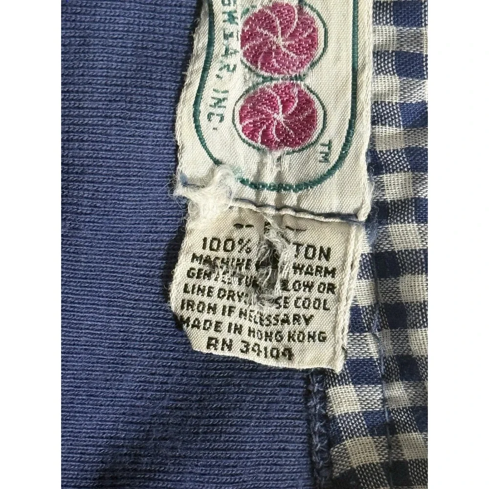 Vintage Retro Huka Doo Navy Collard Shirt  100%‎ Size: S/M